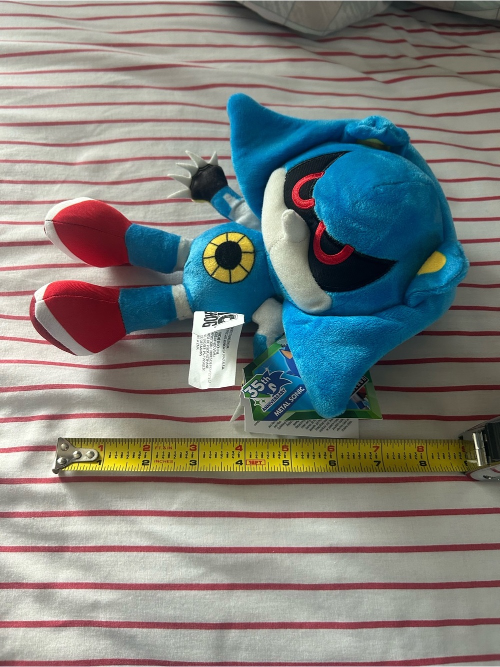Sonic the Hedgehog Metal Sonic 35th Anniversary 7” Plush Jakks Pacific - Picture 5 of 7